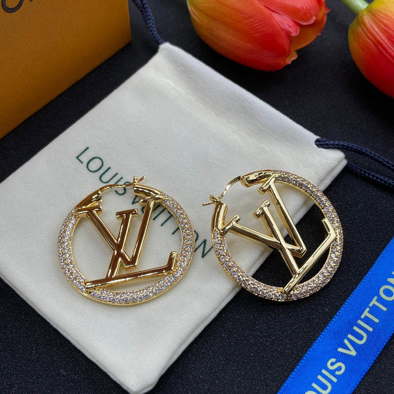 LVE120 New Women's Fashion Gold Plated Earrings Jewelry 4CM