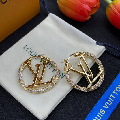 LVE120 New Women's Fashion Gold Plated Earrings Jewelry 4CM