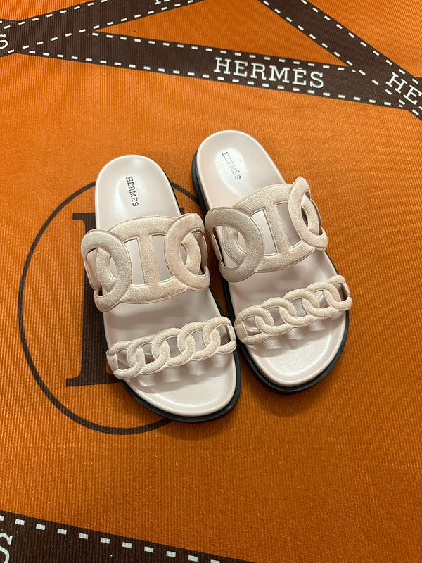 MJHS16 Leather Women Slipper Size 35-42 Shoes with box