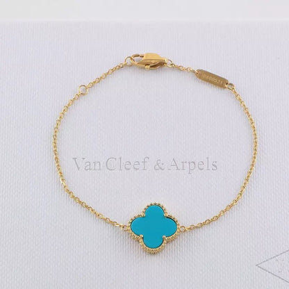 VAB1 4 Clover Bracelet single flower steel braceletabout 17cm+4cm extra   Jewelry