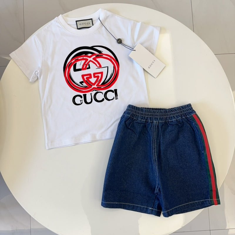 TGUC03  Boys and girls' pure cotton summer short sleeved top T-shirt Clothing