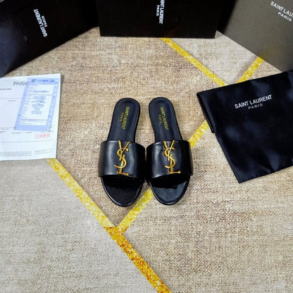 MJYS1 Leather Women slippers 35-43 shoes With box