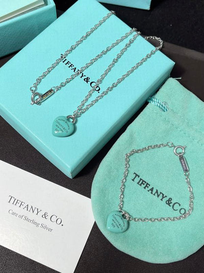 X699   Men's and women's titanium steel necklace bracelet set jewelry