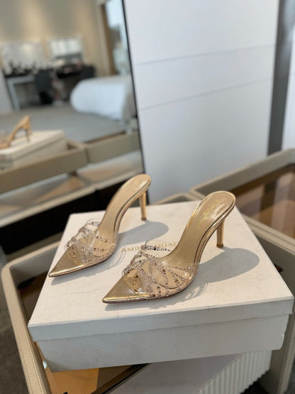 MBGS2 Leather 8.5CM 10.5CM Slippers Size 35-41 Shoes with Box