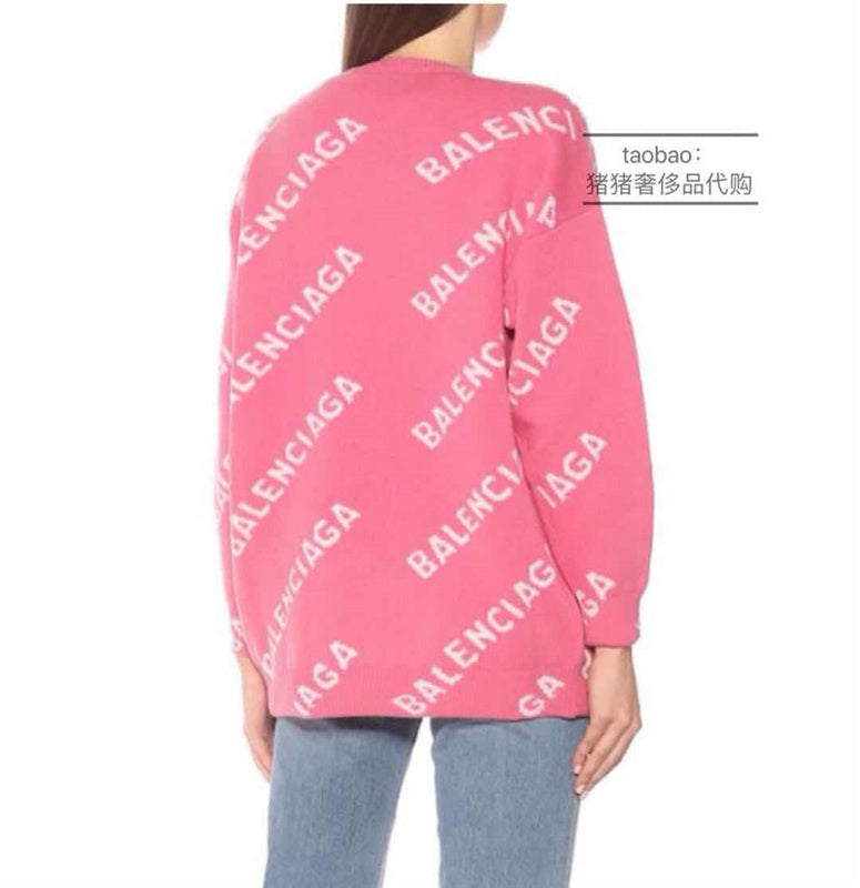 BAC20 Men and women classic series letter jacquard sweater