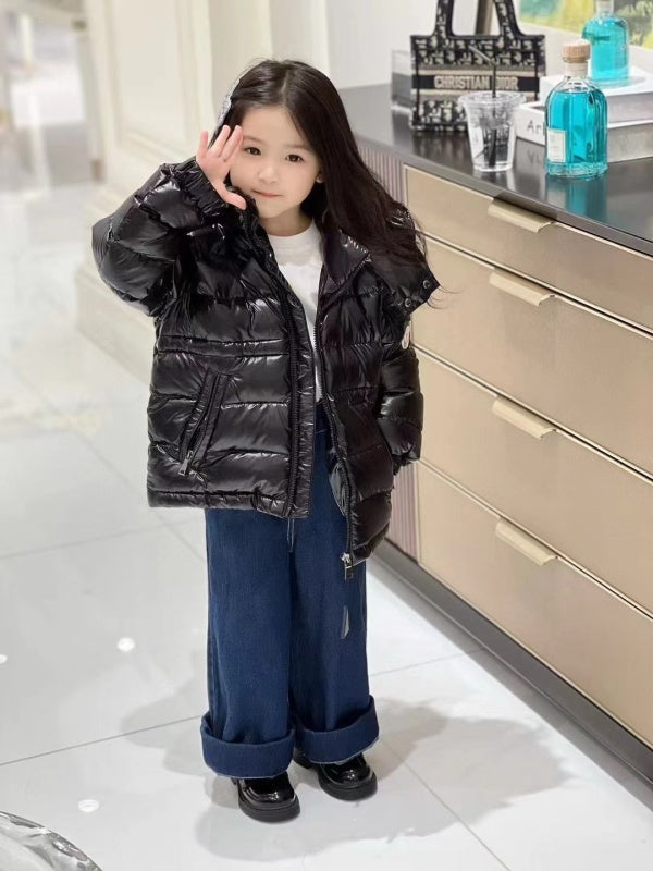 043021 Male and female children's waist cinched Maya down kids jacket clothes
