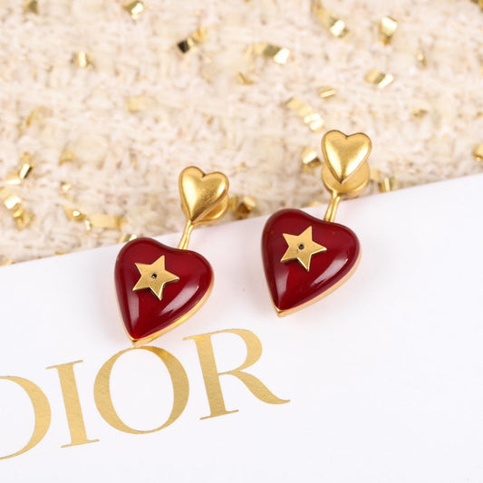 DE129  Classic ladies love pattern stud earrings  Jewelry