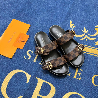 MJLS08 Women slipper Leather Shoes 35-42 with box