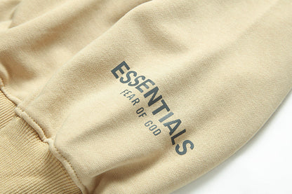 ESC6   Three-dimensional laminated letter LOGO cotton terry round neck sweater