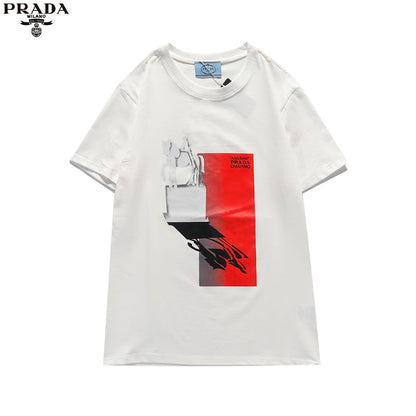 PRC2   Men's and women's abstract sculpture print short-sleeved T-shirt