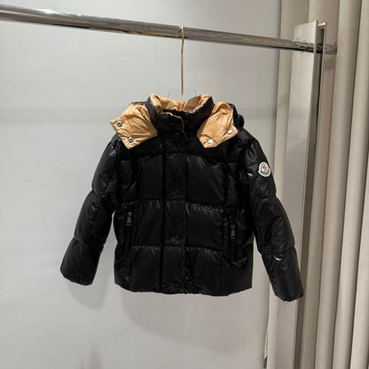 043027   Children's checkered short color blocked short down jacket, thickened children's  kids  clothing