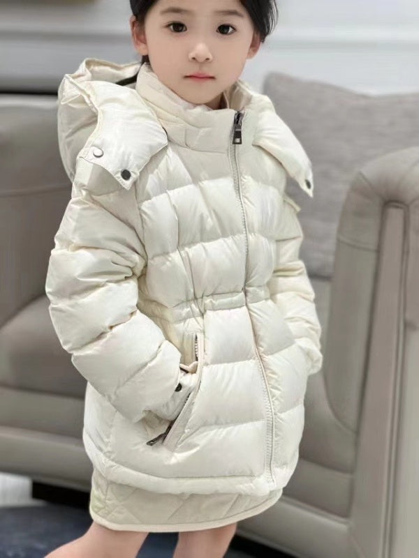 043021 Male and female children's waist cinched Maya down kids jacket clothes