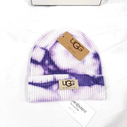 PUGH7    Tie dye multicolor core-yarn knitted hat