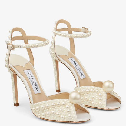 BMJS1 Slippers 8.5CM 10CM High heels women 35-41 leather shoes With Box