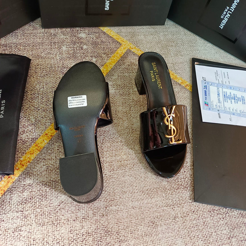 MJYS4 Leather 6.0CM Slippers Size 35-42 Shoes with Box