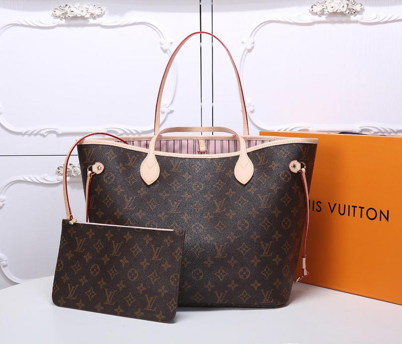 GLP8  Neverfull Bag high quality L*V bag for lady gift Canvas leather small size 32x29x17cm/ big 40×33×20CM