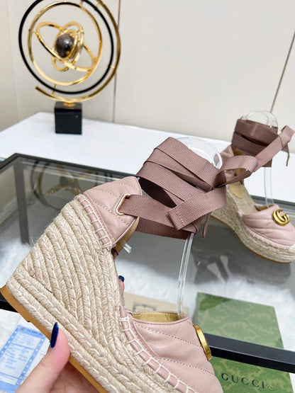 OGS38 Leather Women Heel shoes 35-42 With box