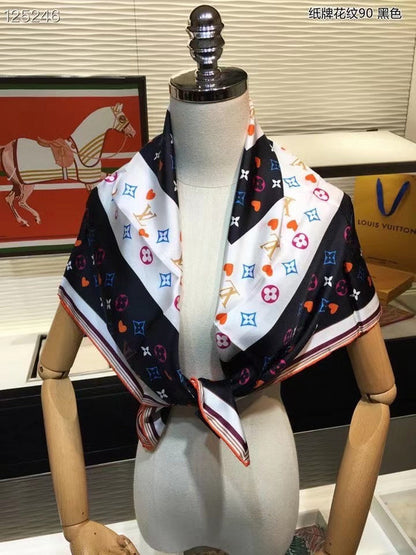 XLC01 Silk satin 90-90CM Scarf