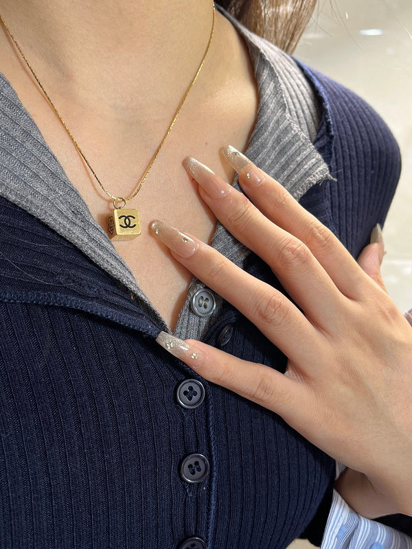 X294   Titanium steel women's square necklace jewelry