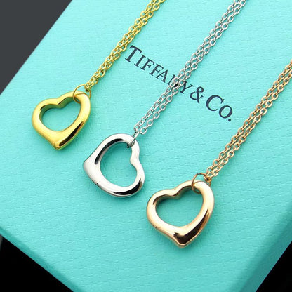 TN024  Women's heart-shaped stainless steel necklace jewelry