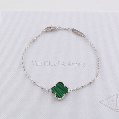 VAB1 4 Clover Bracelet single flower steel braceletabout 17cm+4cm extra   Jewelry