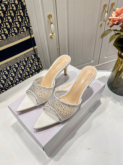 MBGS1 Leather 7.5CM 10CM Slippers Size 35-41 Shoes with Box