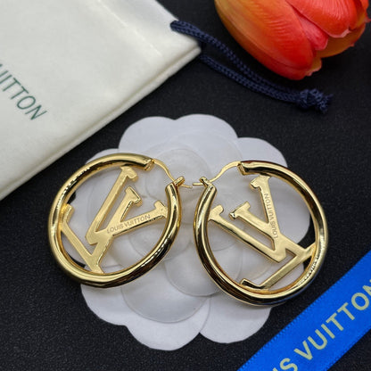 LVE120 New Women's Fashion Gold Plated Earrings Jewelry 4CM