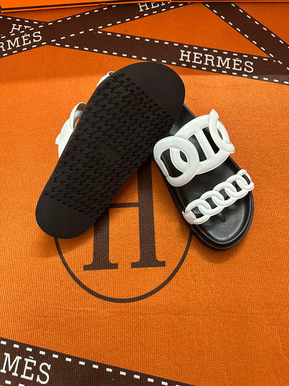 MJHS16 Leather Women Slipper Size 35-42 Shoes with box