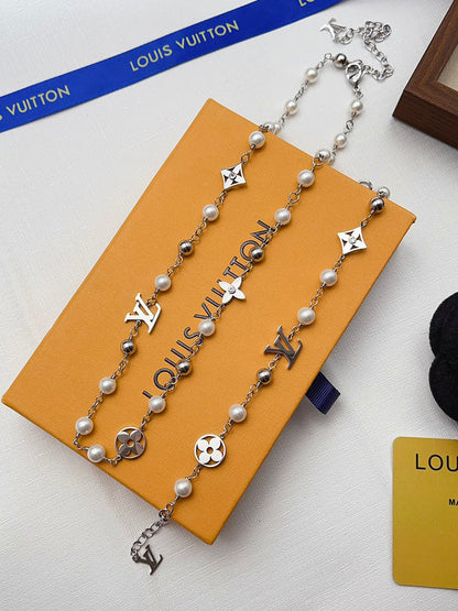 X675   Men's Titanium Steel Necklace Bracelet Set Jewelry