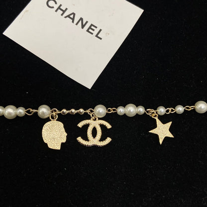 CHB49  Women's Head Star Double C Pearl Bracelet Jewelry