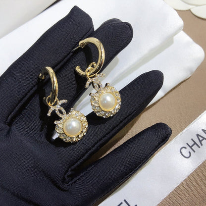 A644   Women's pearl hook earrings jewelry
