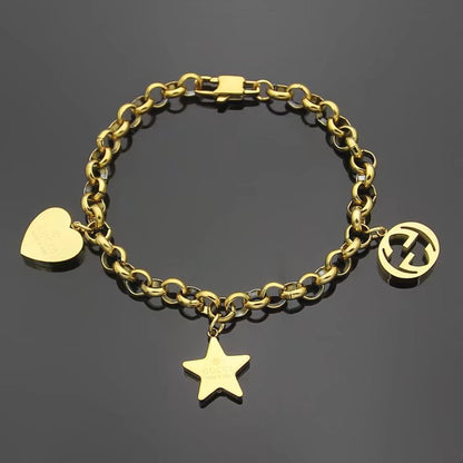 GB04  Women's Heart Star Bracelet Jewelry