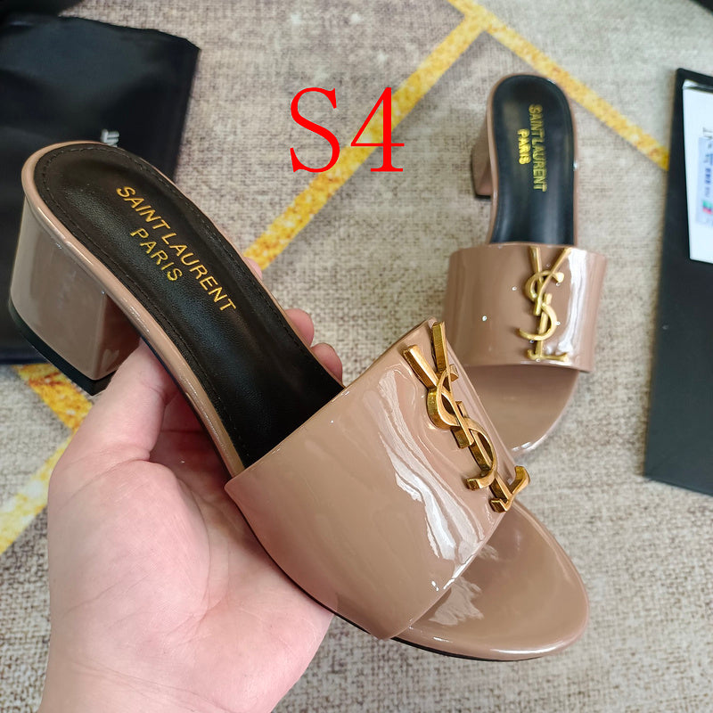 MJYS3 Leather 6.0CM Slippers Size 35-42 Shoes with Box