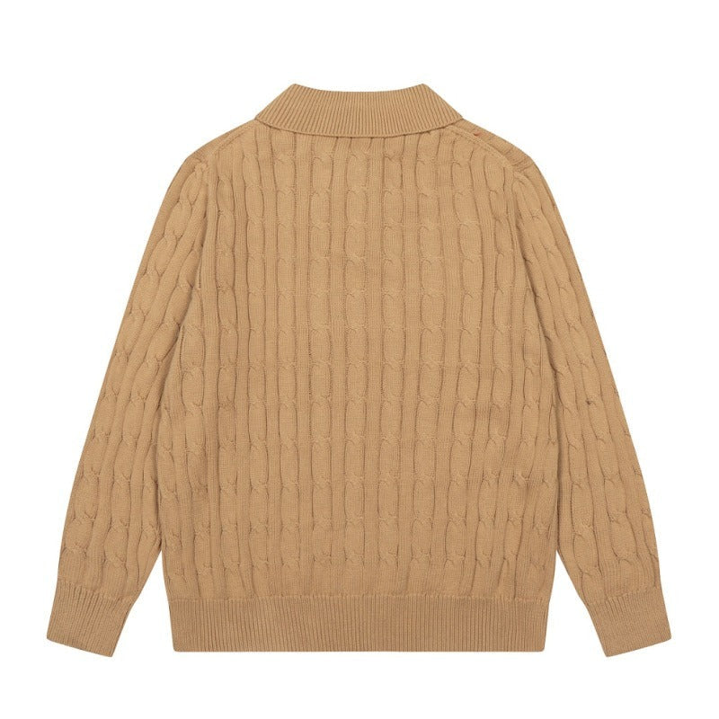 LFC5 New men's and women's spring and autumn collared sweaters, sweater base clothes