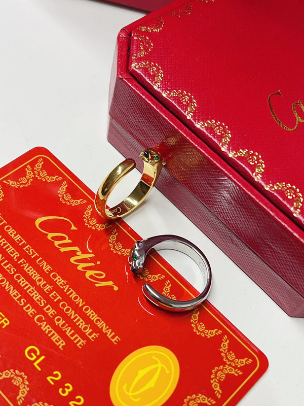 J142  Men's and women's titanium steel cheetah ring jewelry