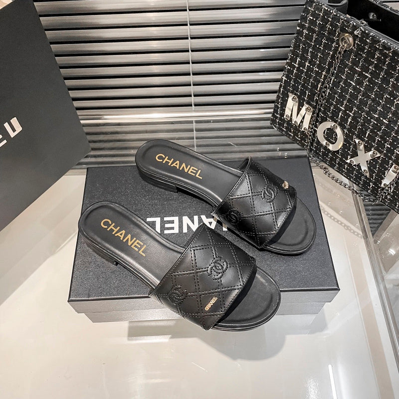 MJCS08 Leather slippers Women shoes 35-40 With box