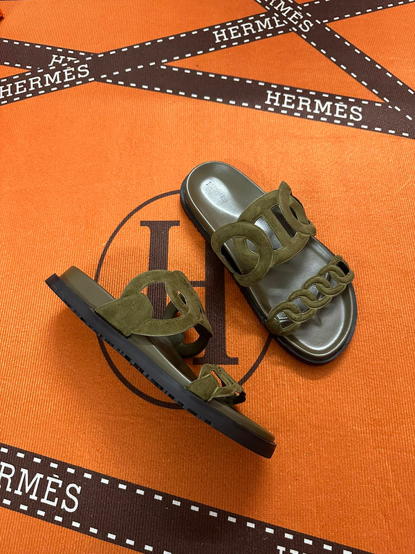 MJHS16 Leather Women Slipper Size 35-42 Shoes with box