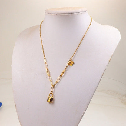 LN34  Classic letter long necklace    Jewelry