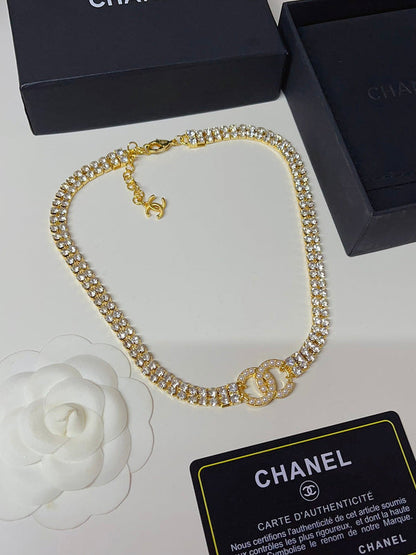 X669    Ladies' full-diamond necklace and bracelet set jewelry