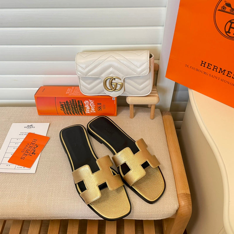 MJHS7 Leather slippers Women shoes 35-42 With box