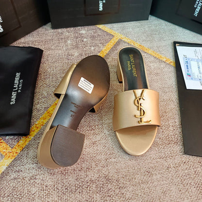 MJYS3 Leather 6.0CM Slippers Size 35-42 Shoes with Box