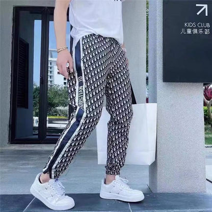 DIC75   Men's and women's jacquard craft casual pants