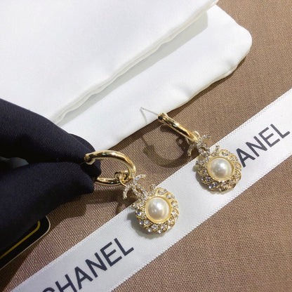 A644   Women's pearl hook earrings jewelry