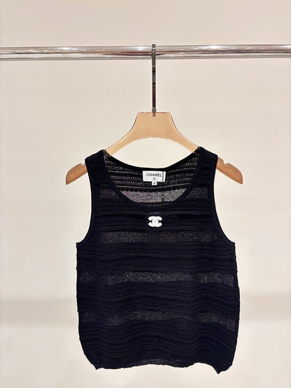 CHC51 Crew-neck three-dimensional jacquard knitted vest clothes