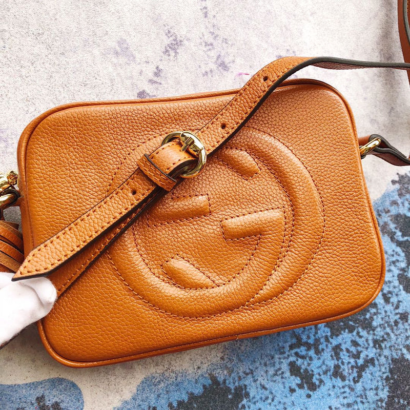 GGP76 leather Ladies black camera 21-15-7cm bag