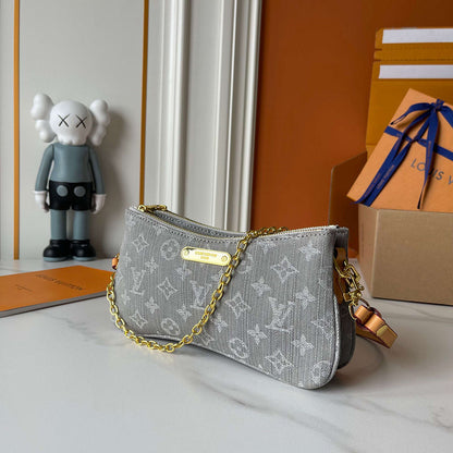 LLP08 Leather bag 24.5-13.5-6.5CM Denim Bags