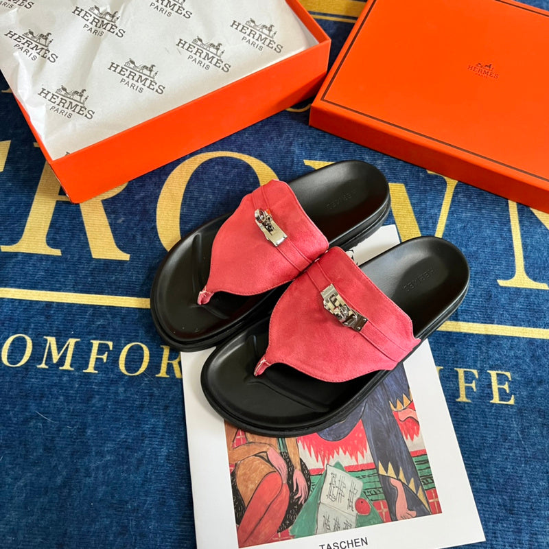 MJHS14 Leather slippers Women shoes 35-42 With box