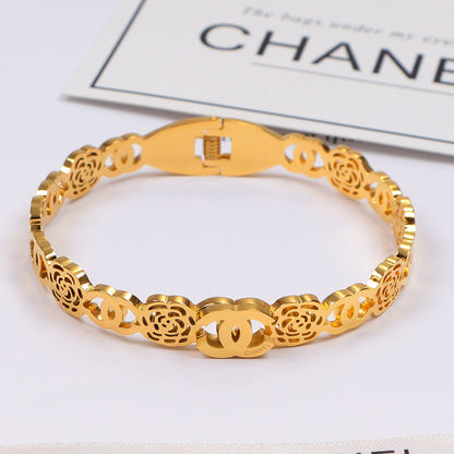 CHB21 316L steel and crystal with 18K gold plated  Jewelry