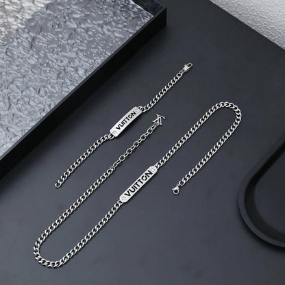 X633    Men's and women's titanium steel necklace jewelry