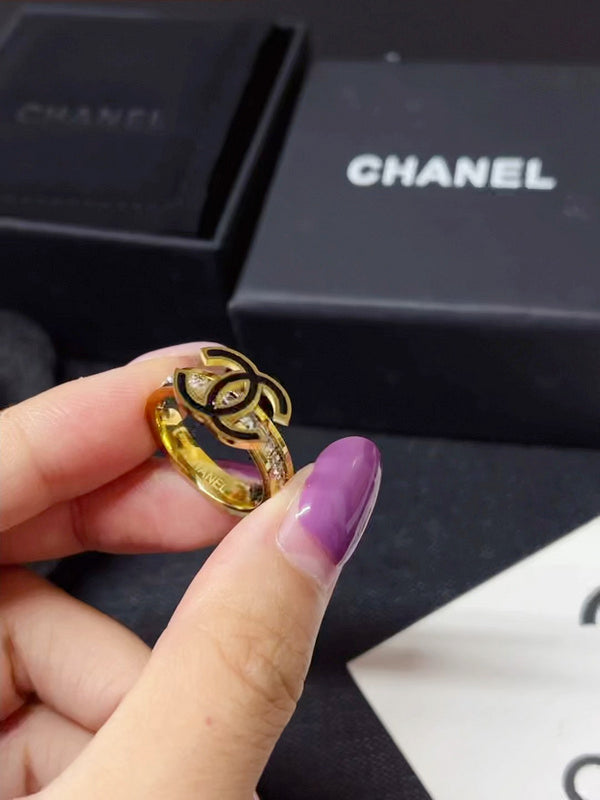 J135   Titanium steel square diamond ring jewelry